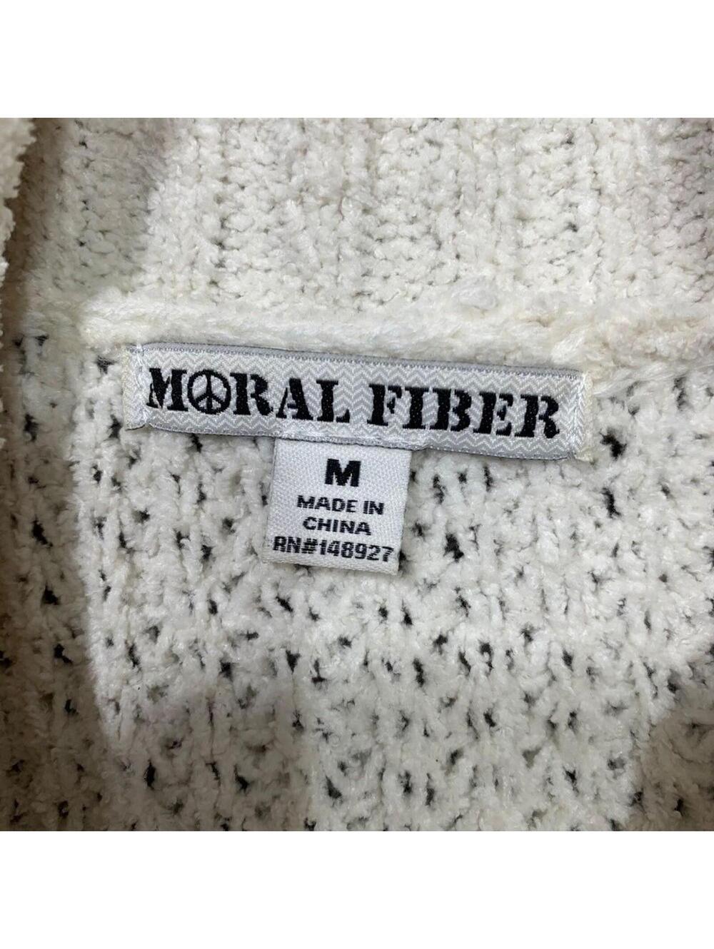 Moral Fiber Women's Cream Cable Knit Turtleneck Sweater Size M Polyester Chunky - Picture 7 of 8